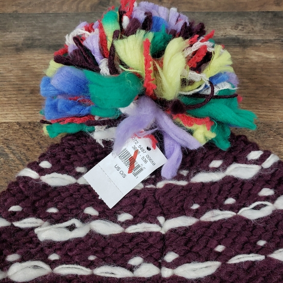 🆕️ Aerie Knit Beanie Multicolored Pom - Picture 7 of 9